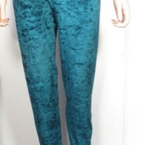 VINTAGE EMERALD VELVET LEGGINGS